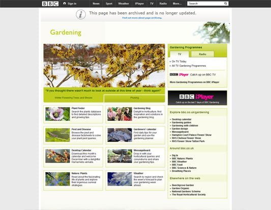 BBC Gardening Website