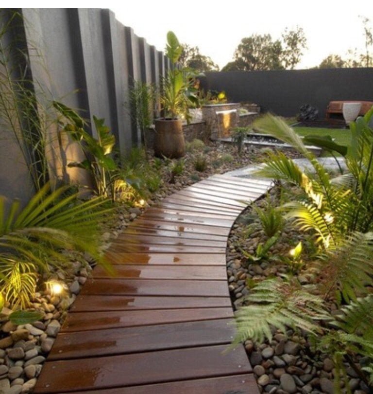 Garden paths made from decking