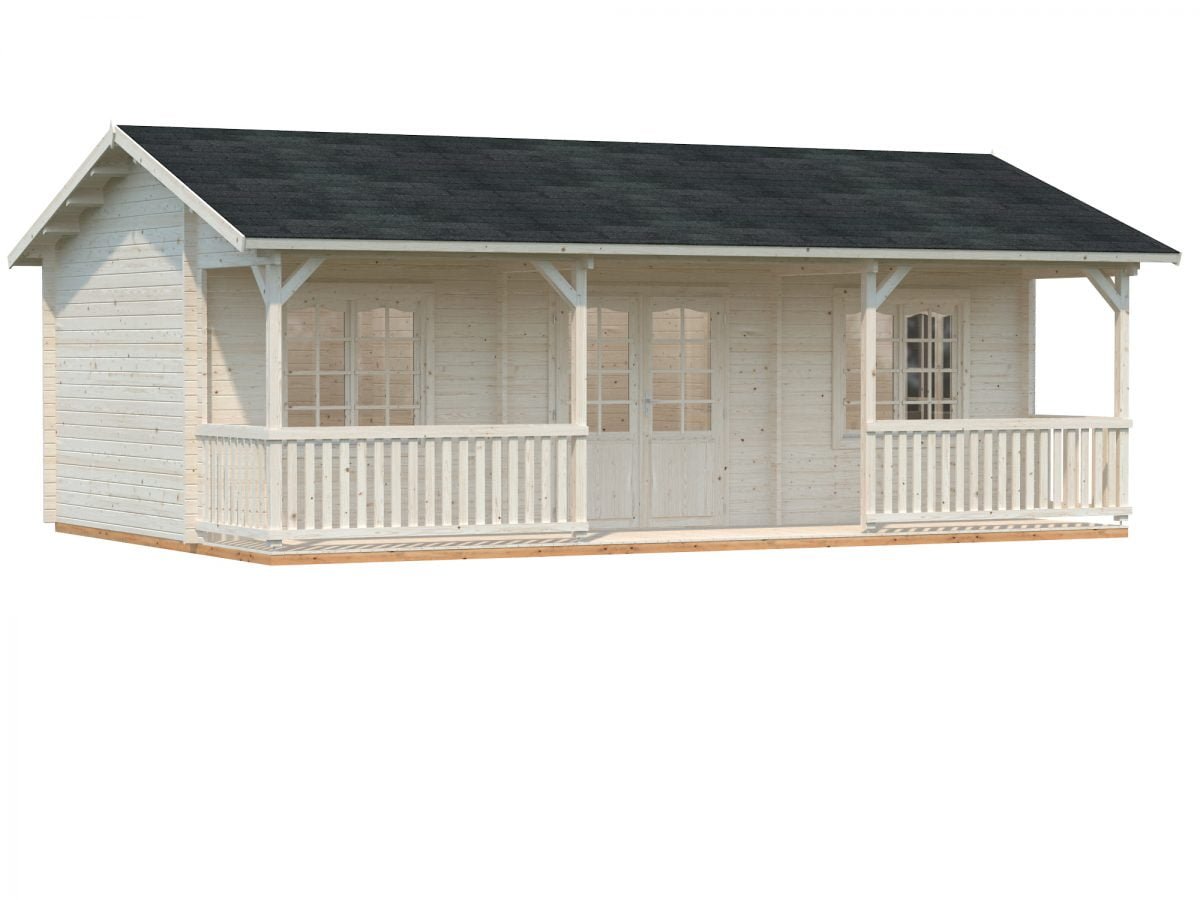 Sandra (25.6 sqm + 11.1 sqm) log cabin summer house