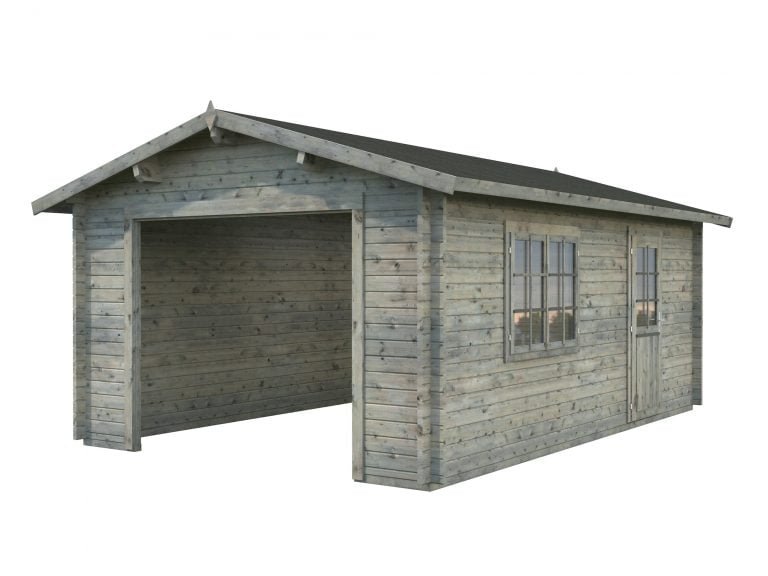 Roger (19 sqm) traditional log cabin single garage