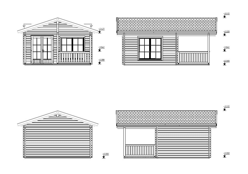 Agneta (18.8 sqm + 12.5 sqm) summer house with veranda