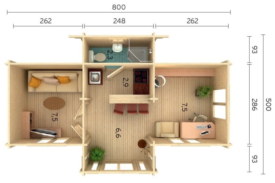 Anna (26.8 sqm) timber holiday home