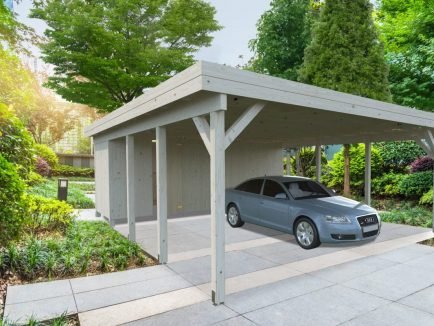 Karl (40.6 sqm) large contemporary timber carport (two cars)
