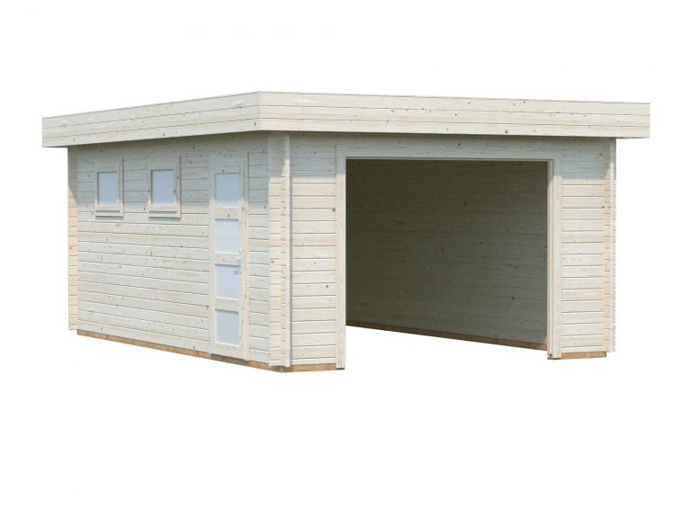 Rasmus (19.0 sqm) modern flat roof timber single garage