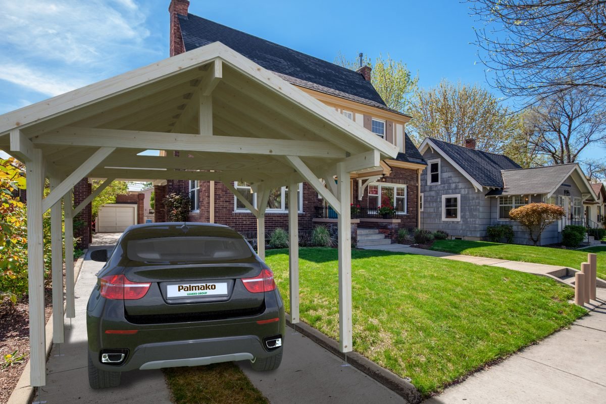 Robert (11.7 sqm) pitched roof timber carport for one car - Robert 11.7 M2 Visual 1200x800