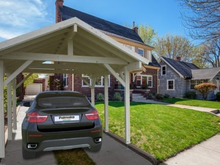 Robert (11.7 sqm) pitched roof timber carport (one car)