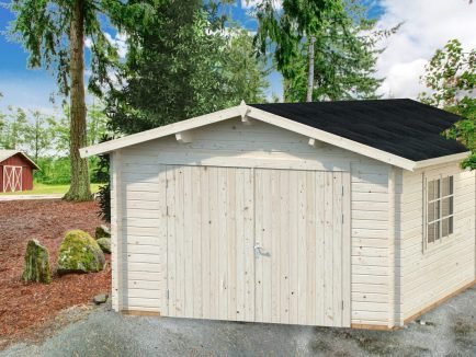 Roger (19 sqm) traditional log cabin single garage