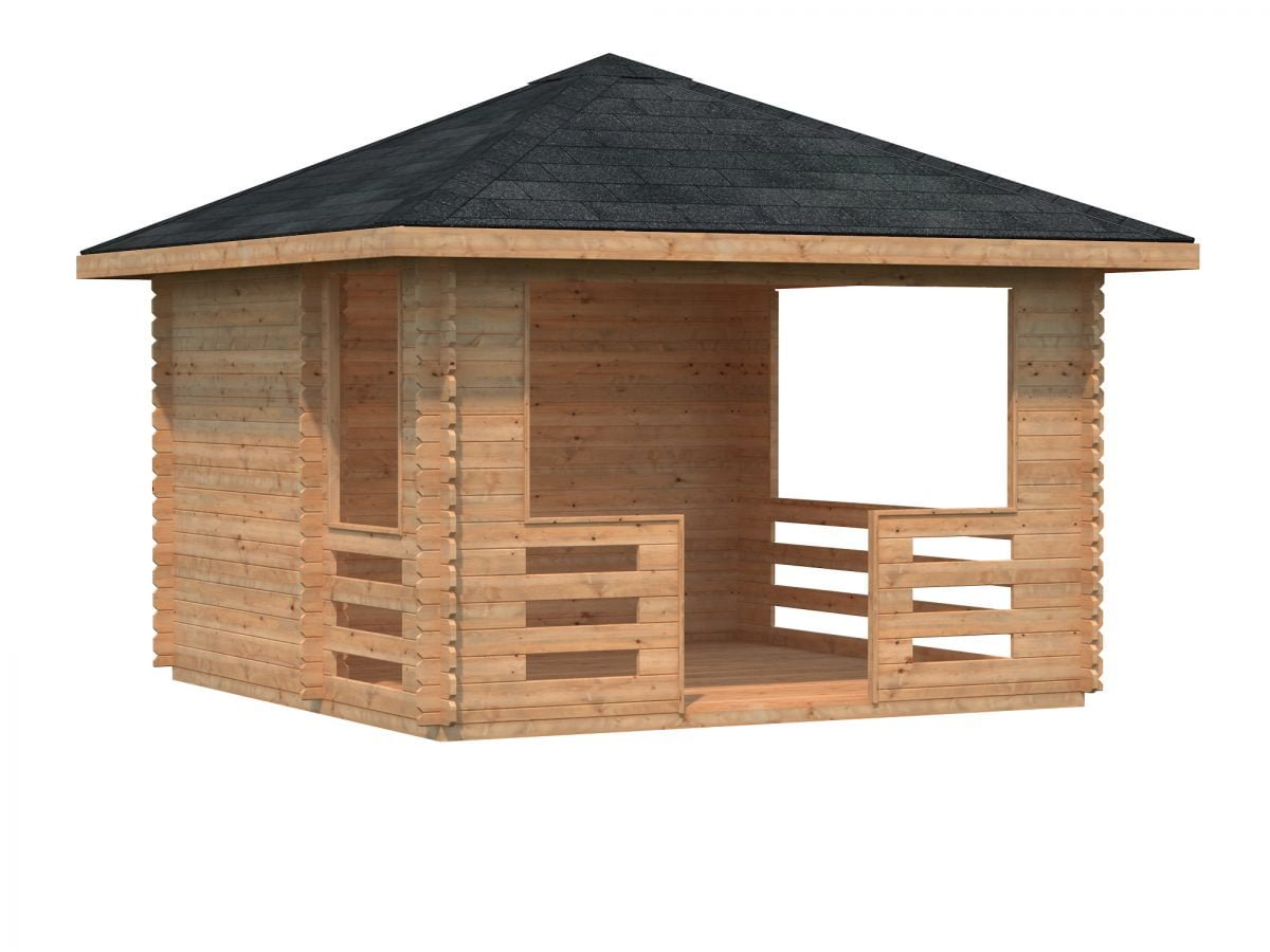 Julie (10.5 sqm) timber gazebo with wind protection