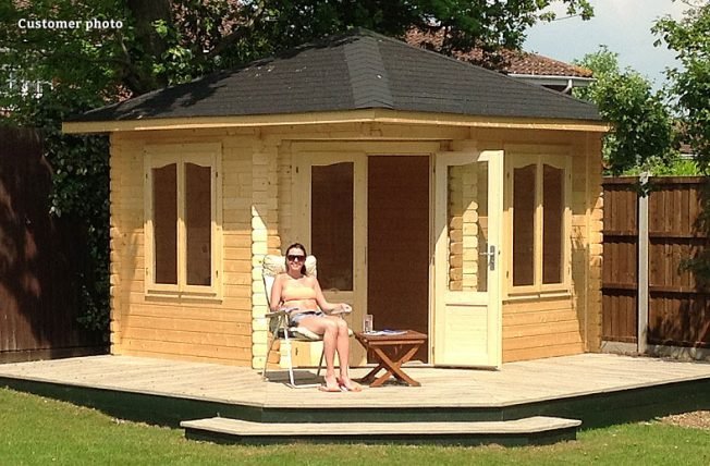 Melanie (9.6 sqm) large heavy duty corner summer house
